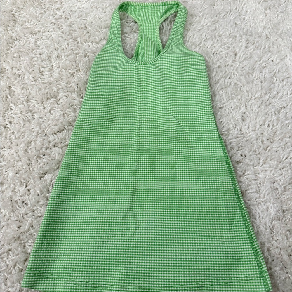 lululemon athletica Green Checkered racer back Tank Top